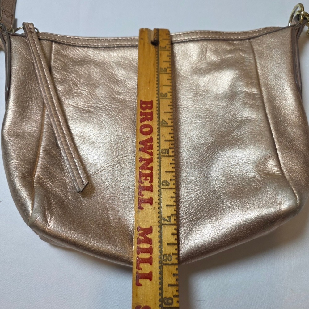 Fossil Sydney Rose Gold Metallic Leather Crossbody Bag Gold Hardware - Picture 3 of 6